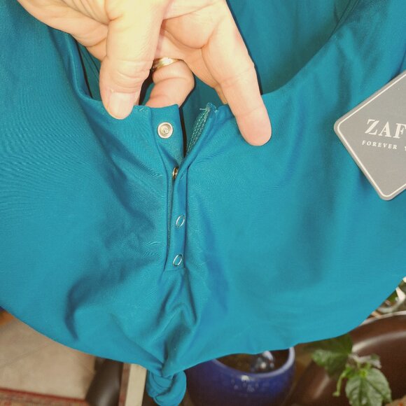 25247  Brand New Beautiful Teal ZAFUL 2-Piece Swim Suit Size 2X - Picture 2 of 14